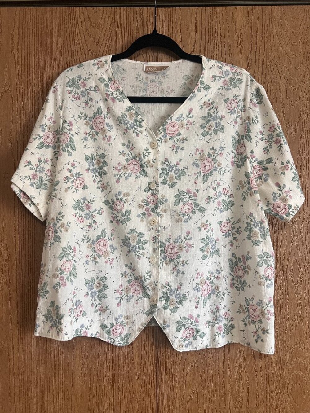 Vintage Season Ticket Floral Button-Down Blouse